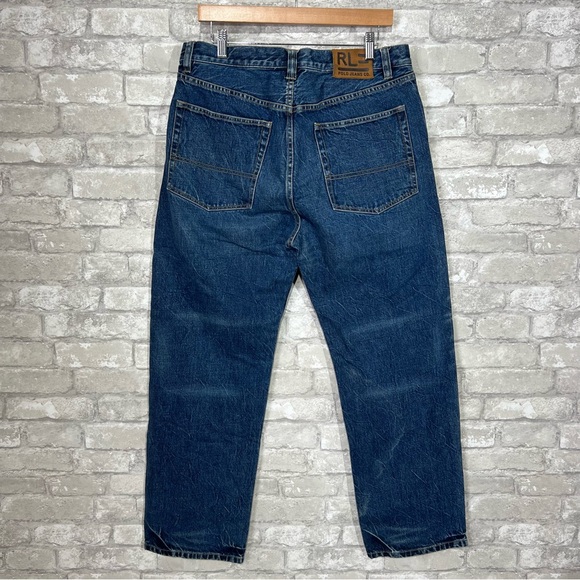 Vintage Polo Ralph Lauren Men's 34 Dad Jeans Straight Leg Zip Fly Medium Wash - Picture 1 of 8